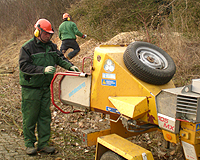 Zerkleinern von Astschnitt, Schreddern